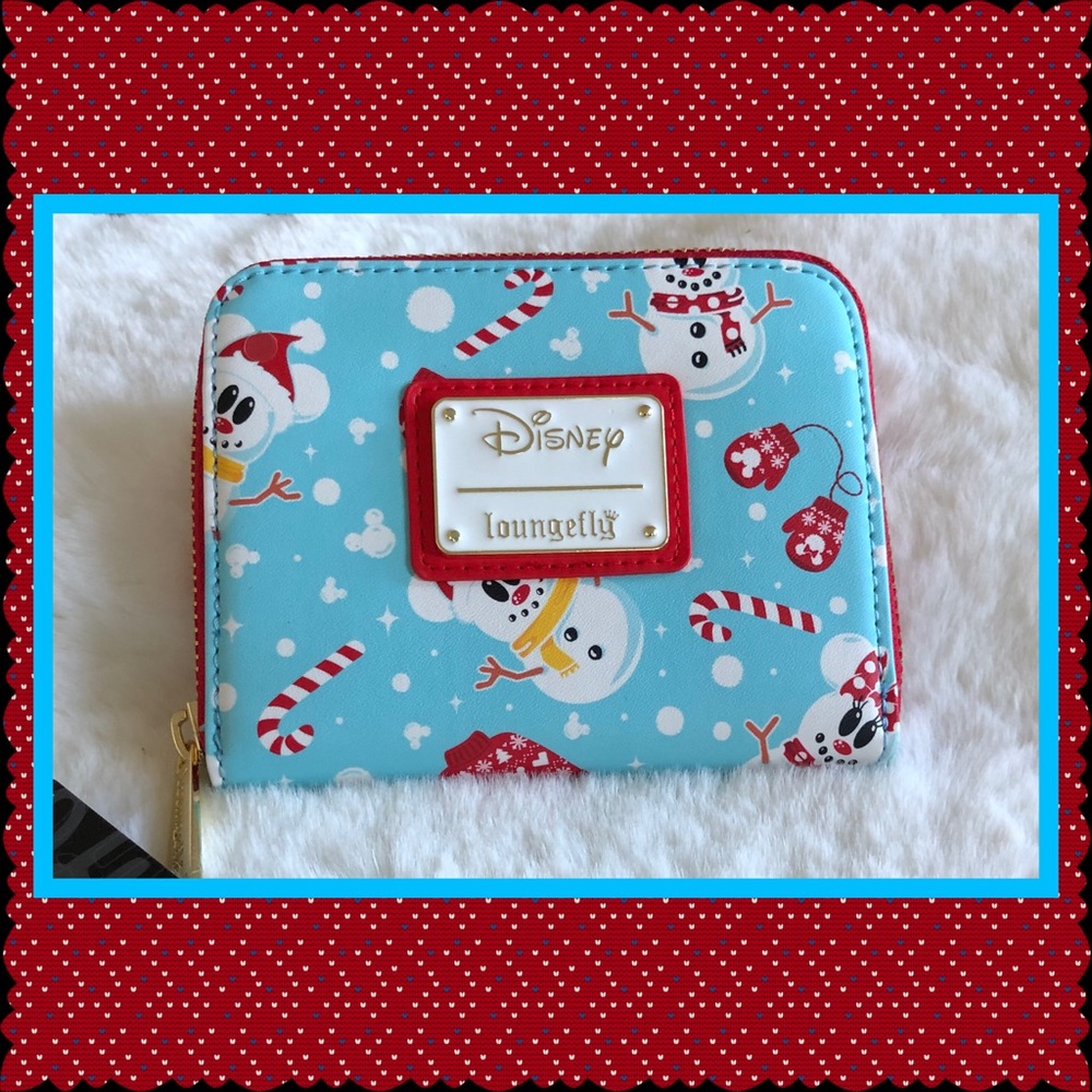 Disney Loungefly Santa Mickey and Minnie Snowman Wallet NEW WITH TAGS EXCLUSIVE! - Picture 1 of 5